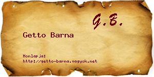 Getto Barna névjegykártya