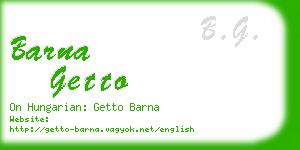 barna getto business card